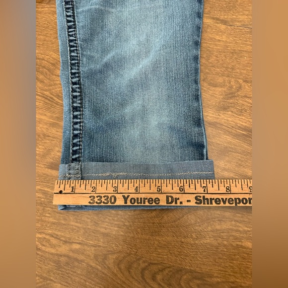Silver Jeans Capris Womens 30 Blue Suki Surplus Capri Whiskered Heavy Stitching - Picture 8 of 11